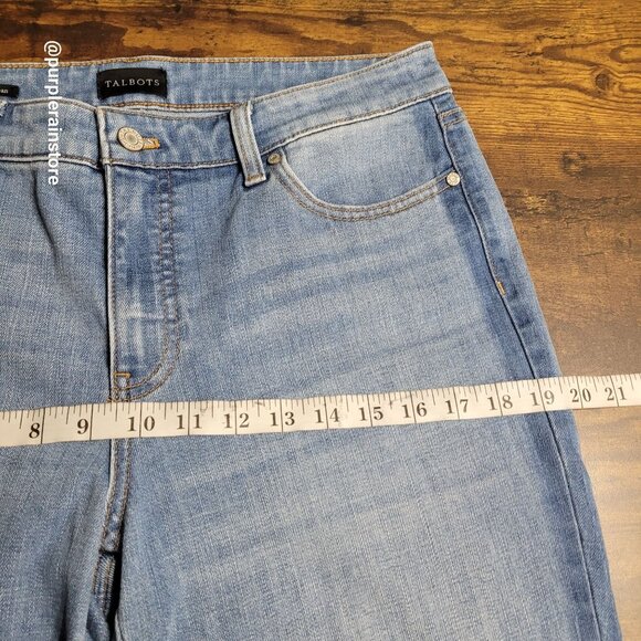 Talbots Jeans 10 Slim Ankle High Rise Tummy Control Medium Light Wash Denim - Picture 7 of 12